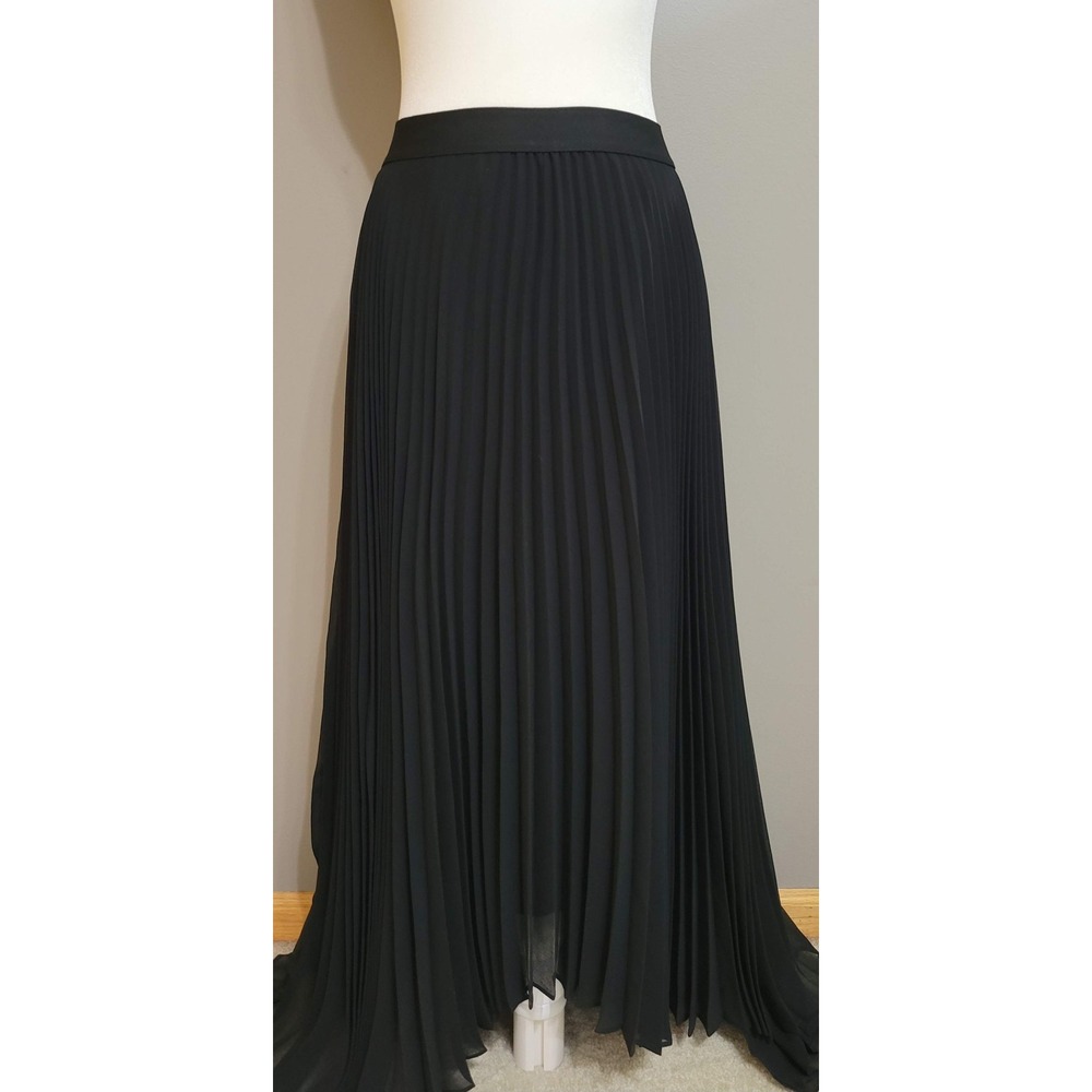 Pure Collection Black Pleated Maxi Skirt